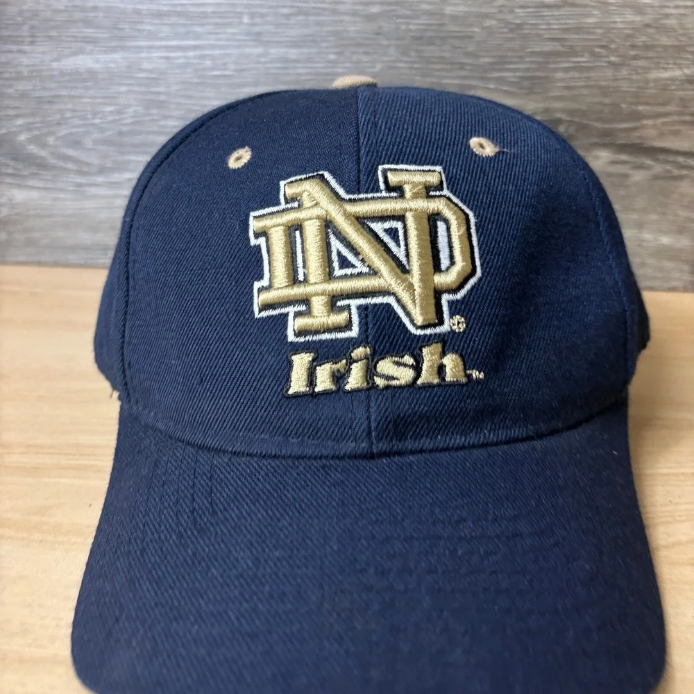 Vintage Notre Dame Fighting Irish Hat Cap Fitted 7 1/2 Blue Zephyr Football